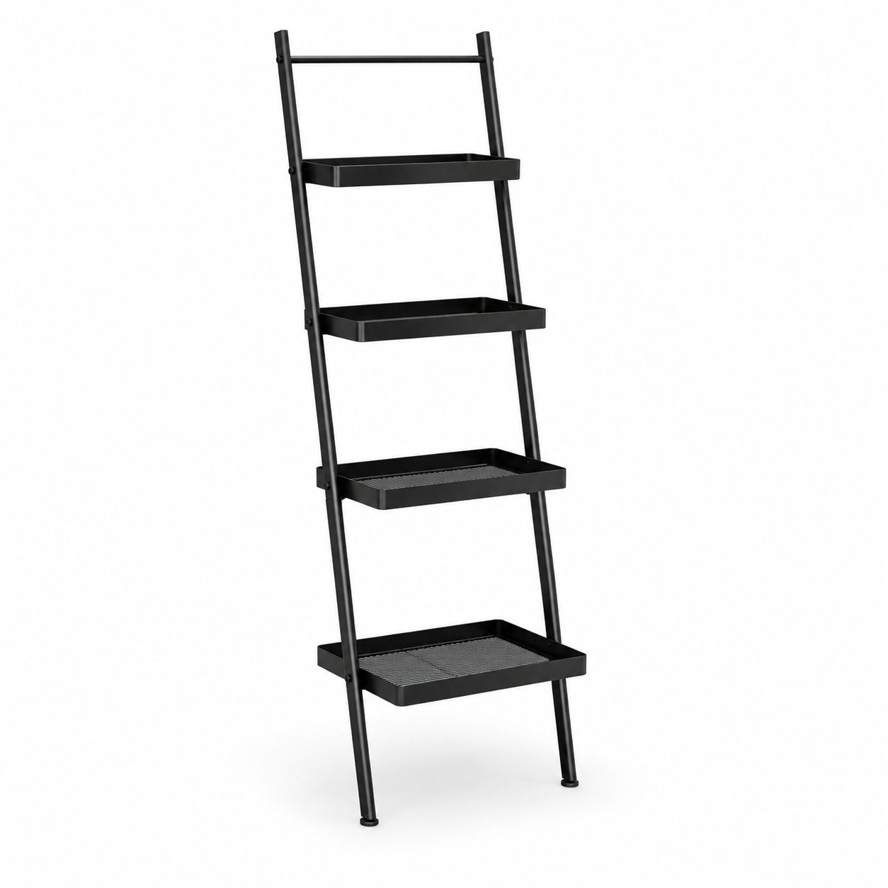 Leiterregal Schwarz Metall 50x35x150 cm für Handtücher und Pflegeprodukte-FurnaroHome