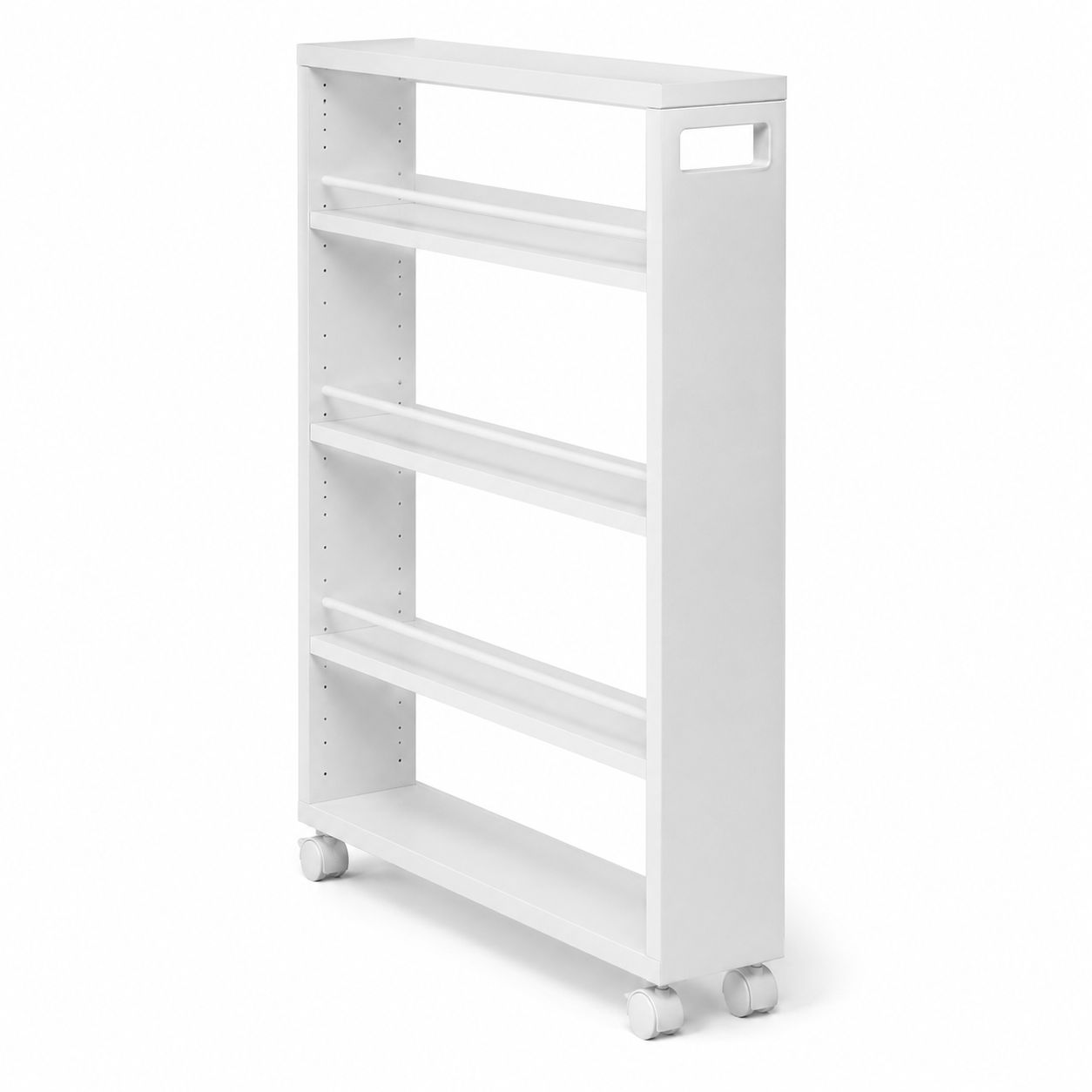 Küchen Nischenregal Weiß 20x50x80 cm mit Rollen für kleine Räume-FurnaroHome