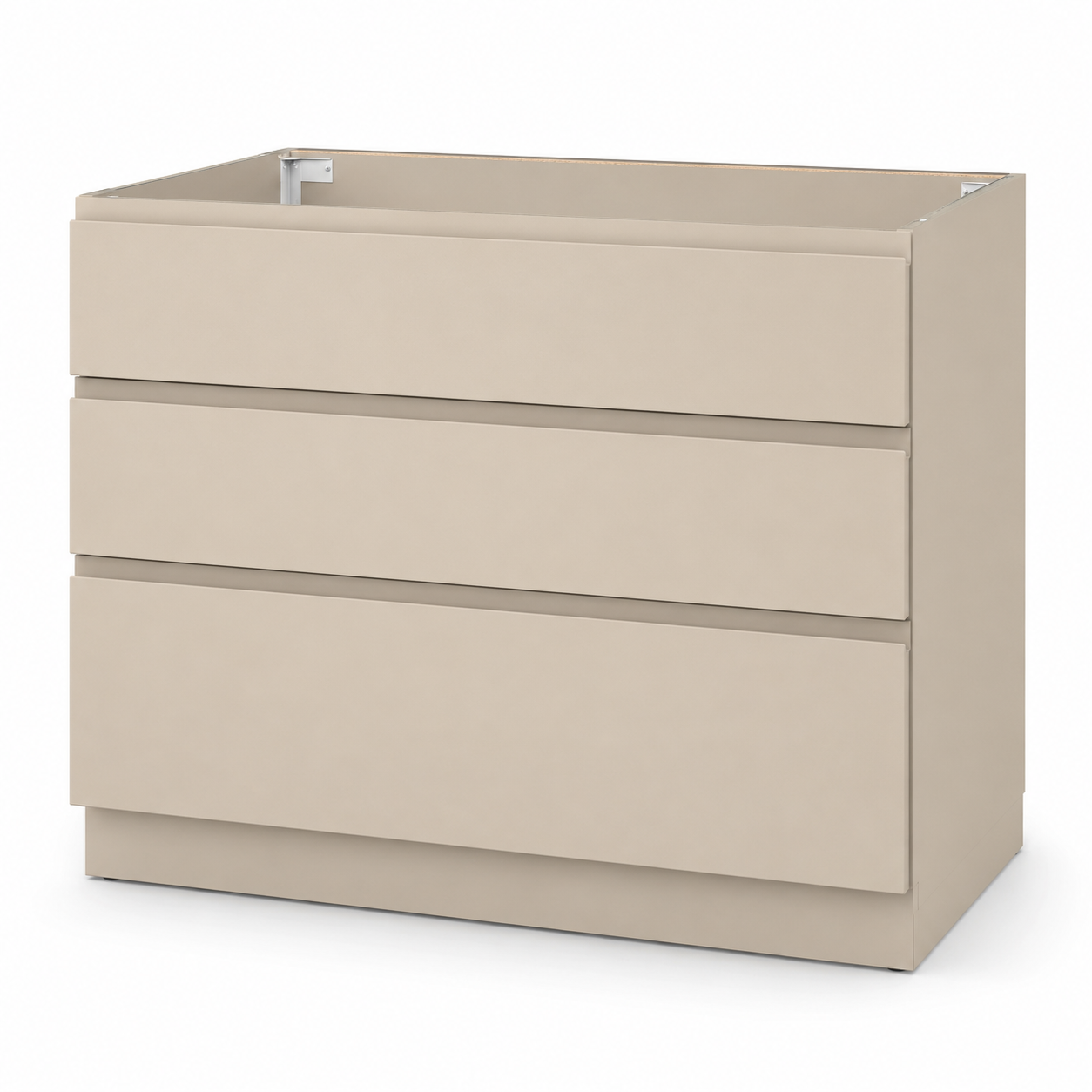 Küchen Basis Unterschrank Kaschmir Beige 120x60x85 cm mit drei Schubladen-FurnaroHome