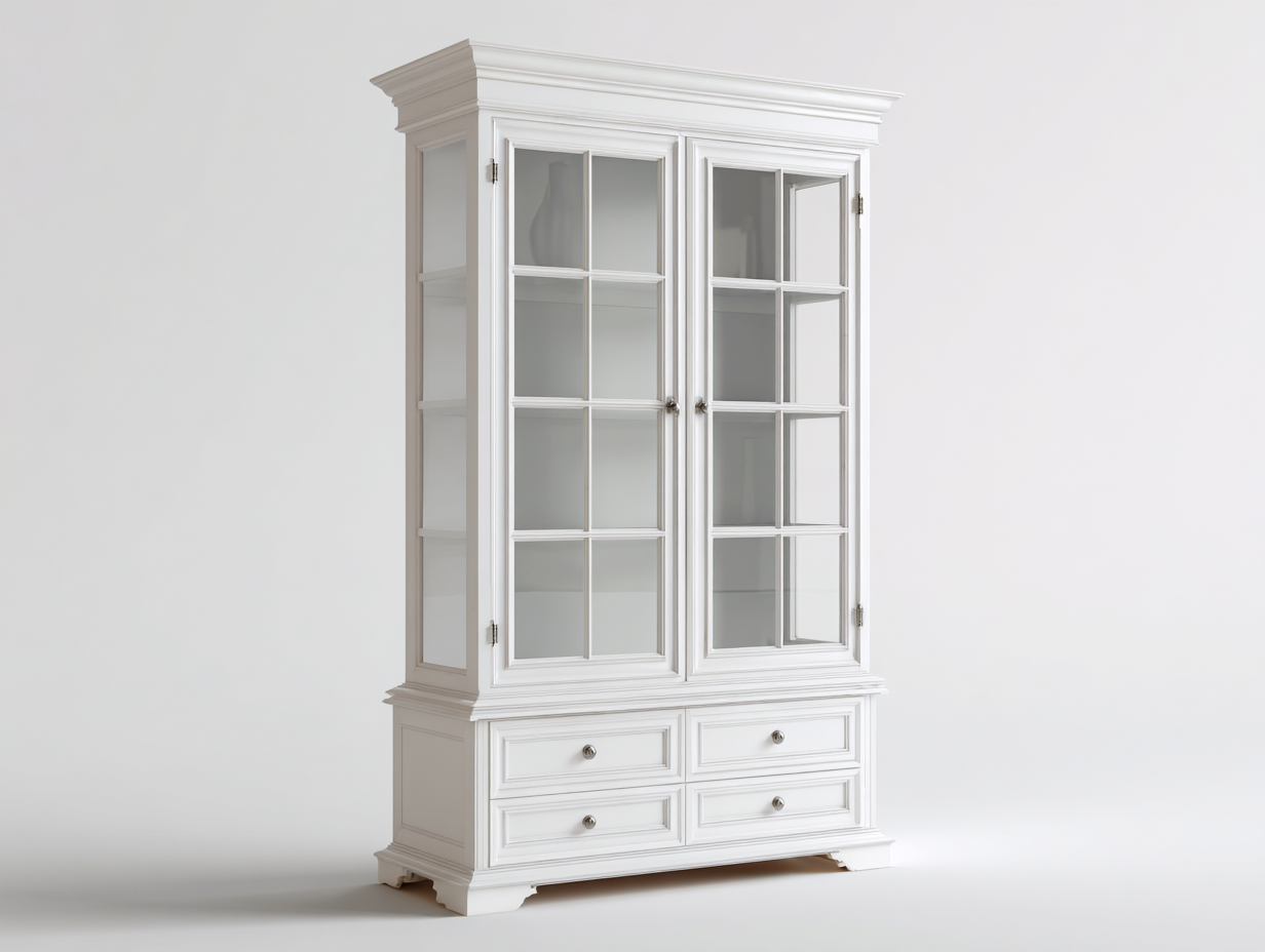 Vitrinas madera vidrio 100x45x190 cm blanco vitrina clásica almacenamiento-Monavahaven