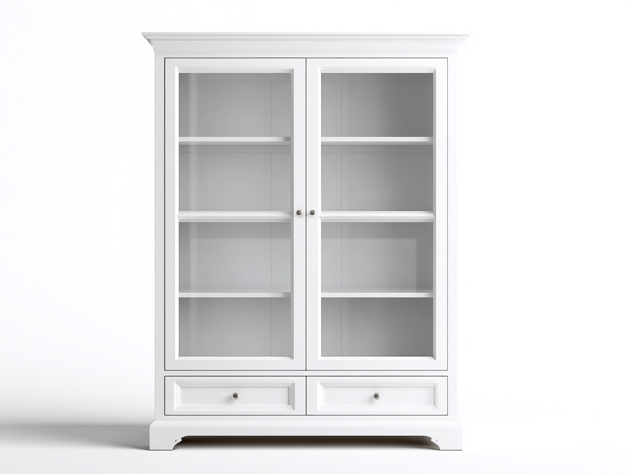 Vitrinas de madera 100x40x180 cm - blanco - diseño clásico para salón-Monavahaven