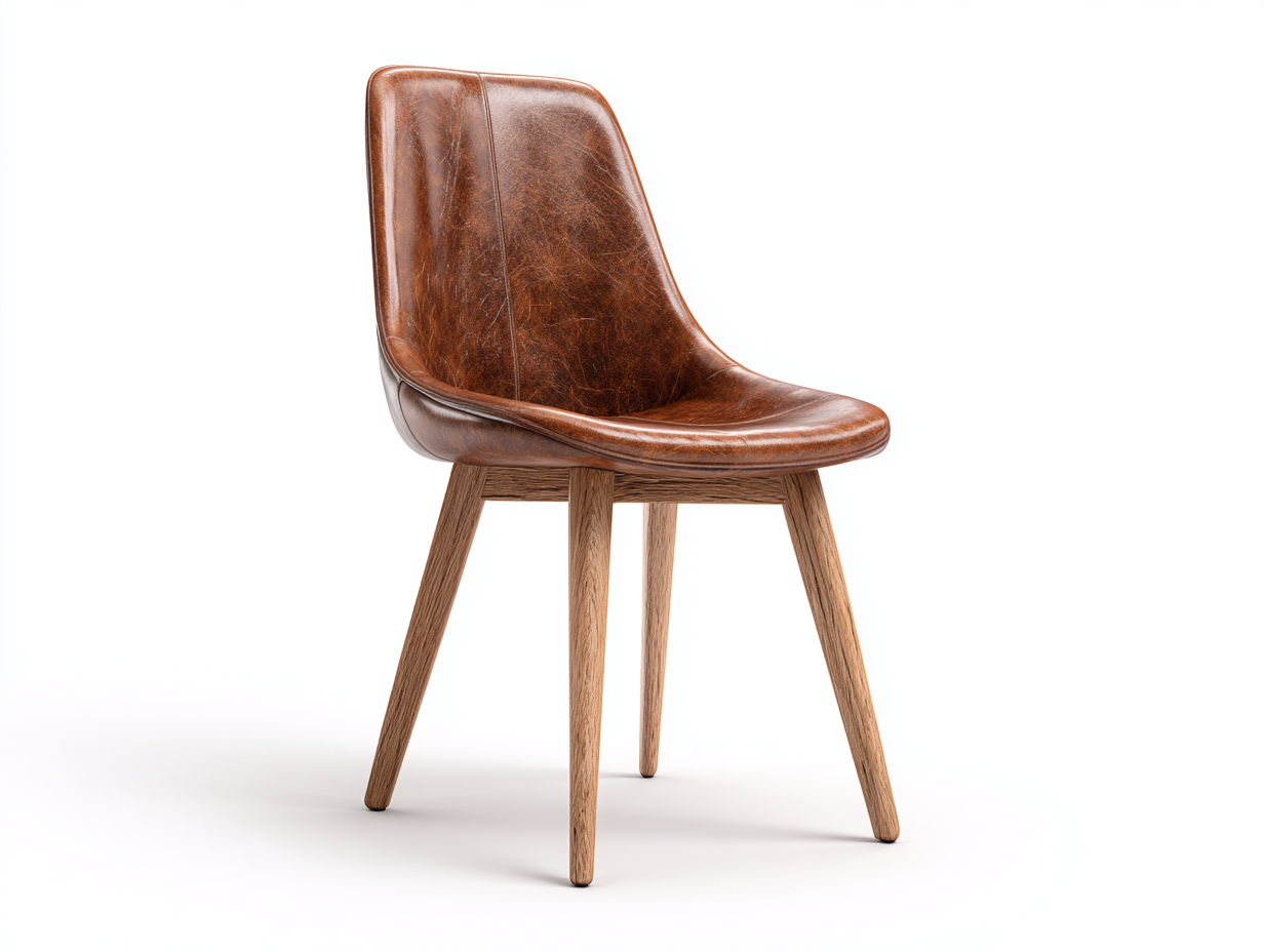 Sillas de comedor 47x55x84 cm cuero sintético marrón patas madera silla cocina diseño moderno-Monavahaven