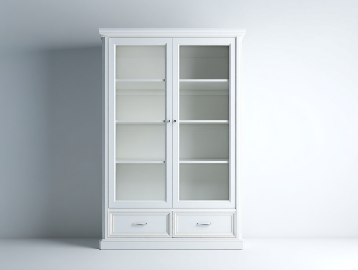 Vitrinas de madera 100x40x185 cm - blanco - diseño clásico para salón-Monavahaven