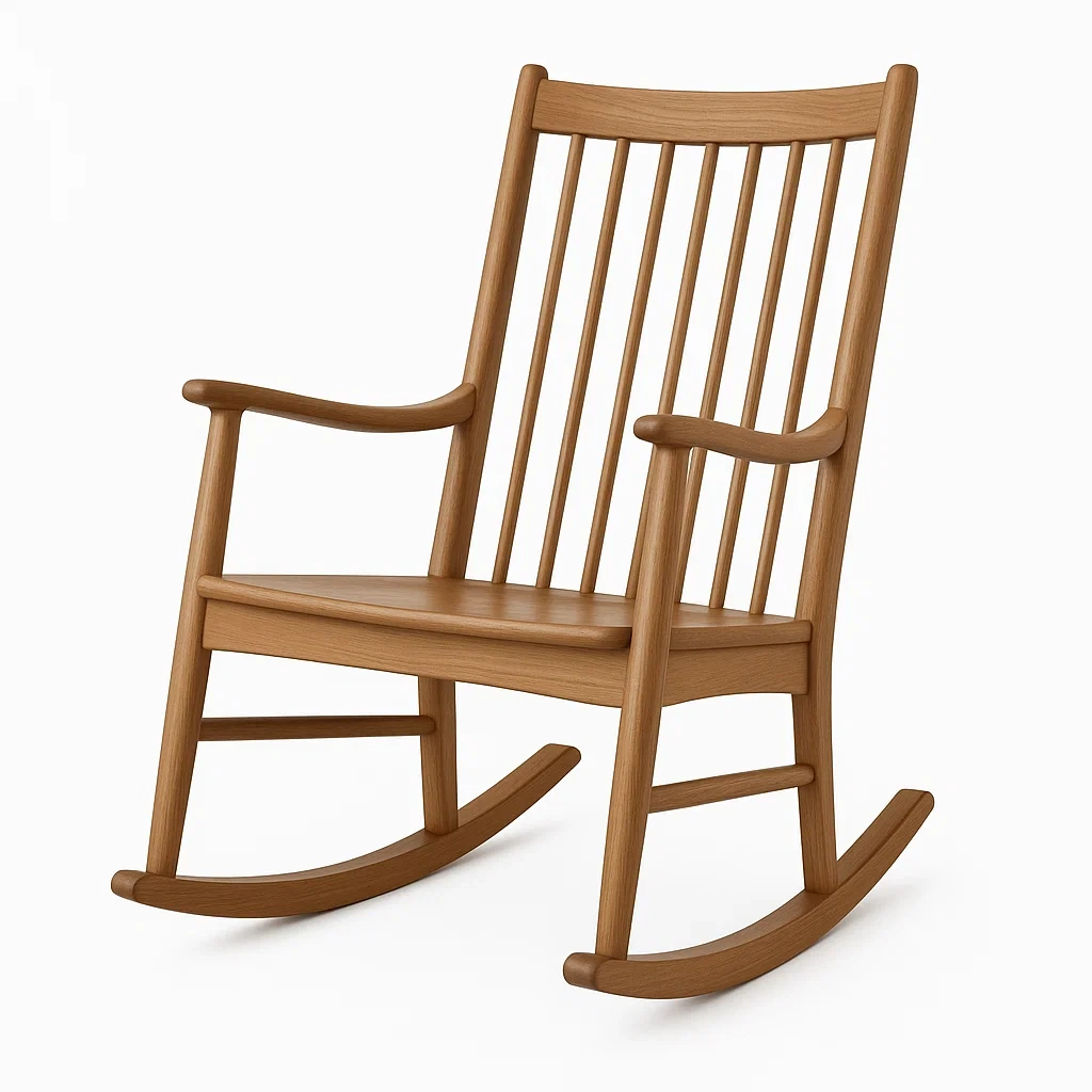 Chaise berçante en bois de chêne-LUXFUR NITA