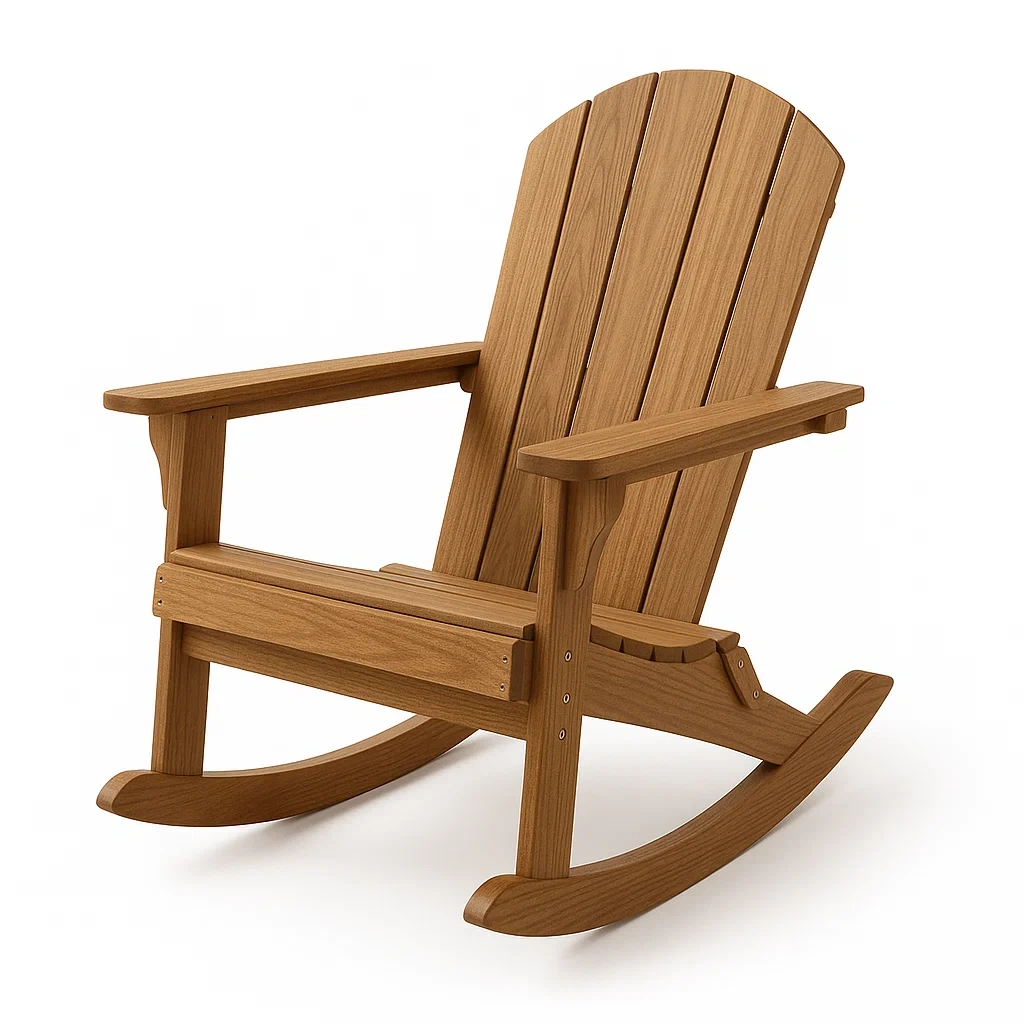 Chaise berçante en bois pour terrasse-LUXFUR NITA