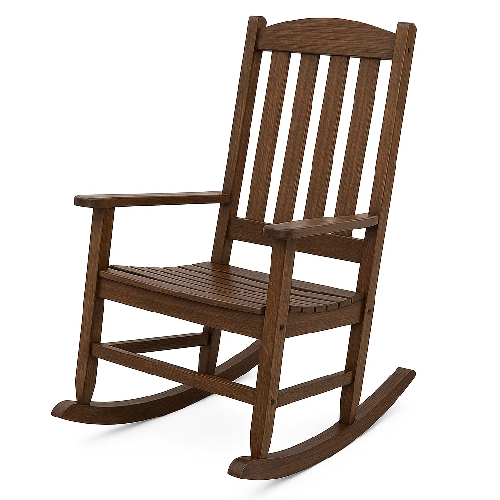Chaise berçante en bois massif brun-LUXFUR NITA