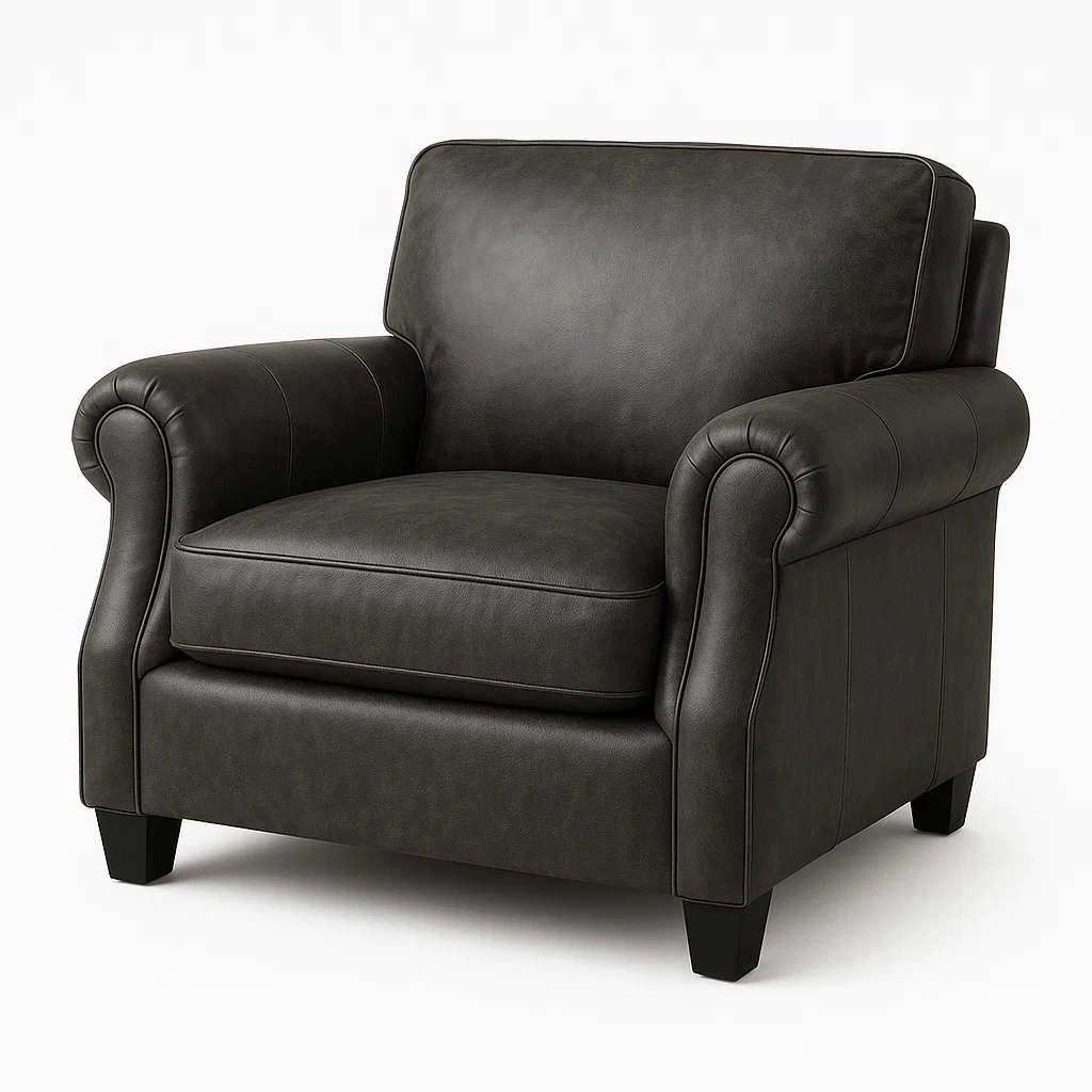 Fauteuil en cuir synthétique noir 100x90x80 cm-LUXFUR NITA