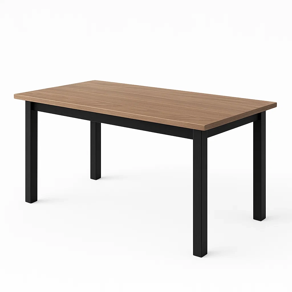 Table rectangulaire en bois et métal 150x90x75 cm-LUXFUR NITA