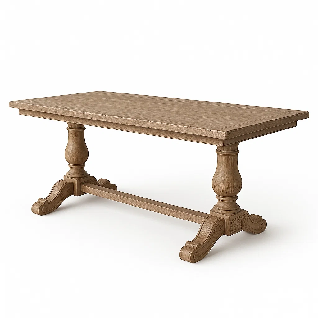 Table en bois avec pieds sculptés-LUXFUR NITA