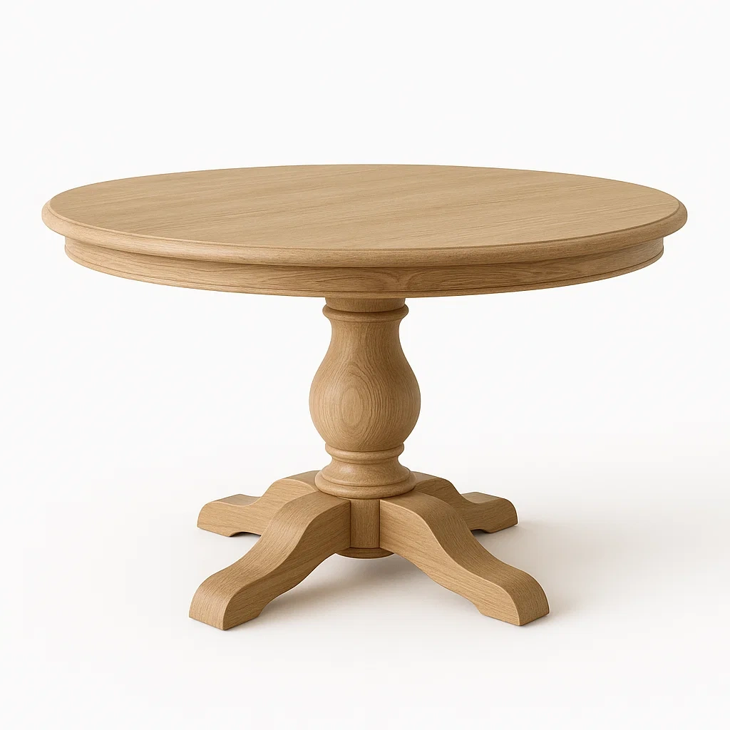 Table ronde en chêne clair diamètre 120 cm-LUXFUR NITA