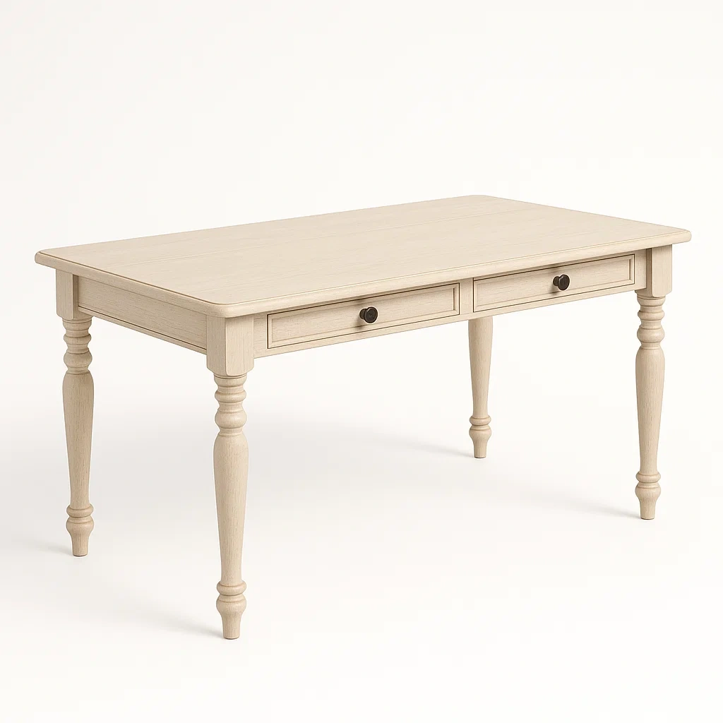 Table rectangulaire en bois avec tiroirs 150x75x78 cm-LUXFUR NITA