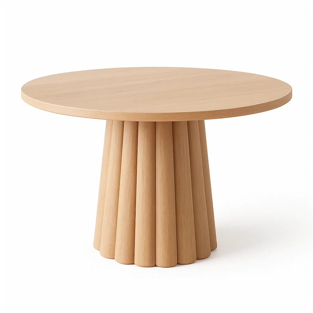 Table ronde en bois de chêne-LUXFUR NITA