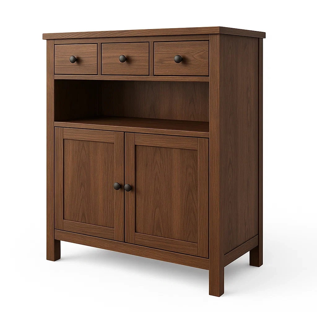 Buffet en bois avec tiroirs et portes en MDF Brun-LUXFUR NITA
