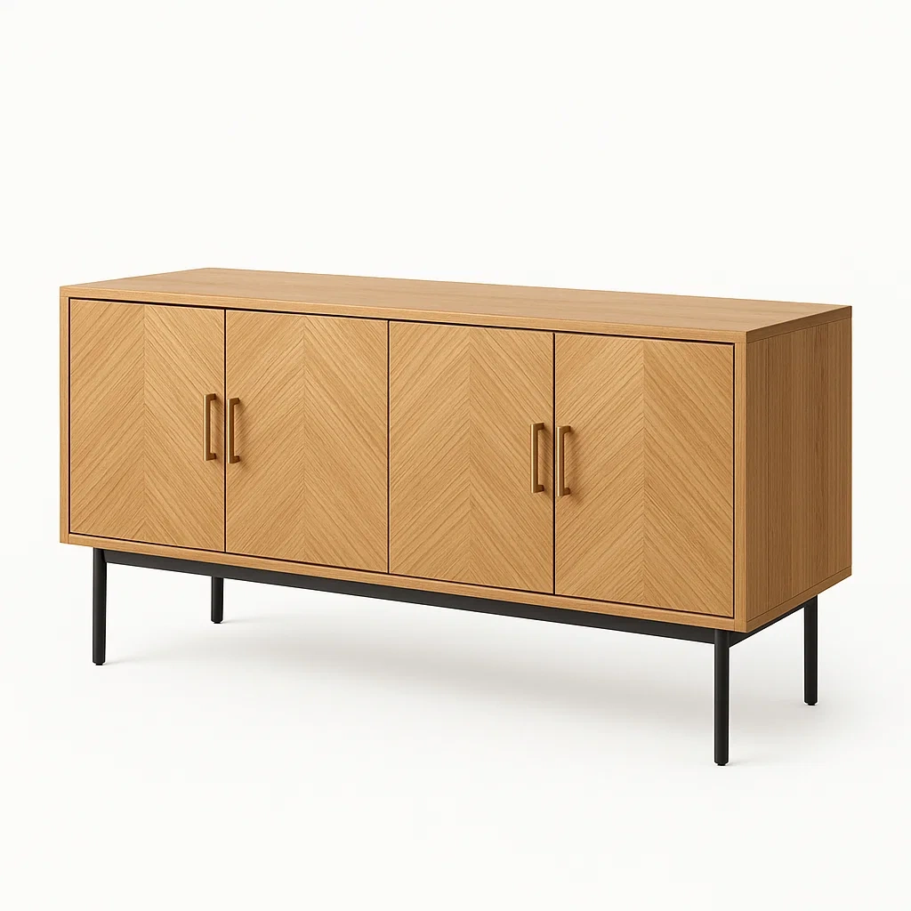 Buffet en bois avec pieds en métal 160x45x75 cm-LUXFUR NITA