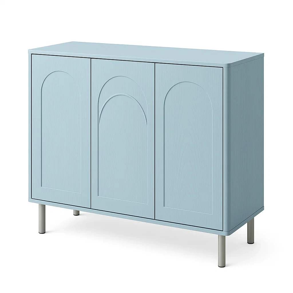 Buffet 3 Portes en Bois Métal Bleu-LUXFUR NITA