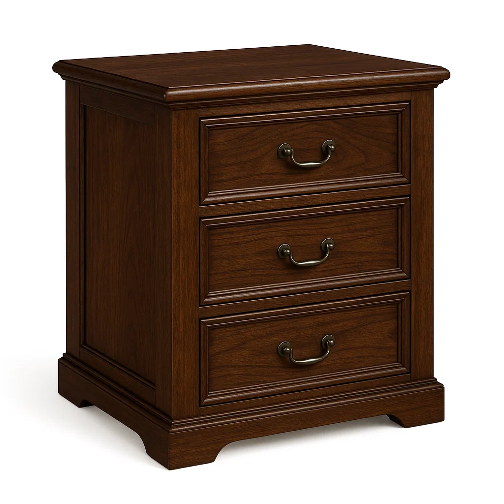 Commode 3 tiroirs en bois Marron-LUXFUR NITA