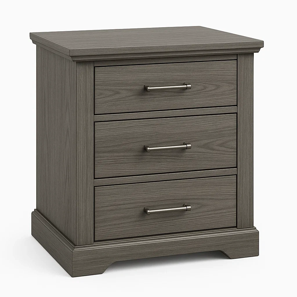 Table de chevet 3 tiroirs en bois marron-LUXFUR NITA