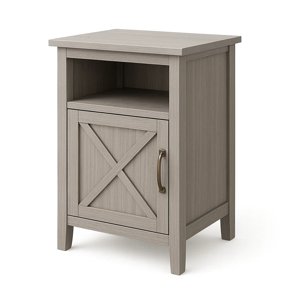 Table de chevet en bois avec porte et étagère 45x35x60cm-LUXFUR NITA