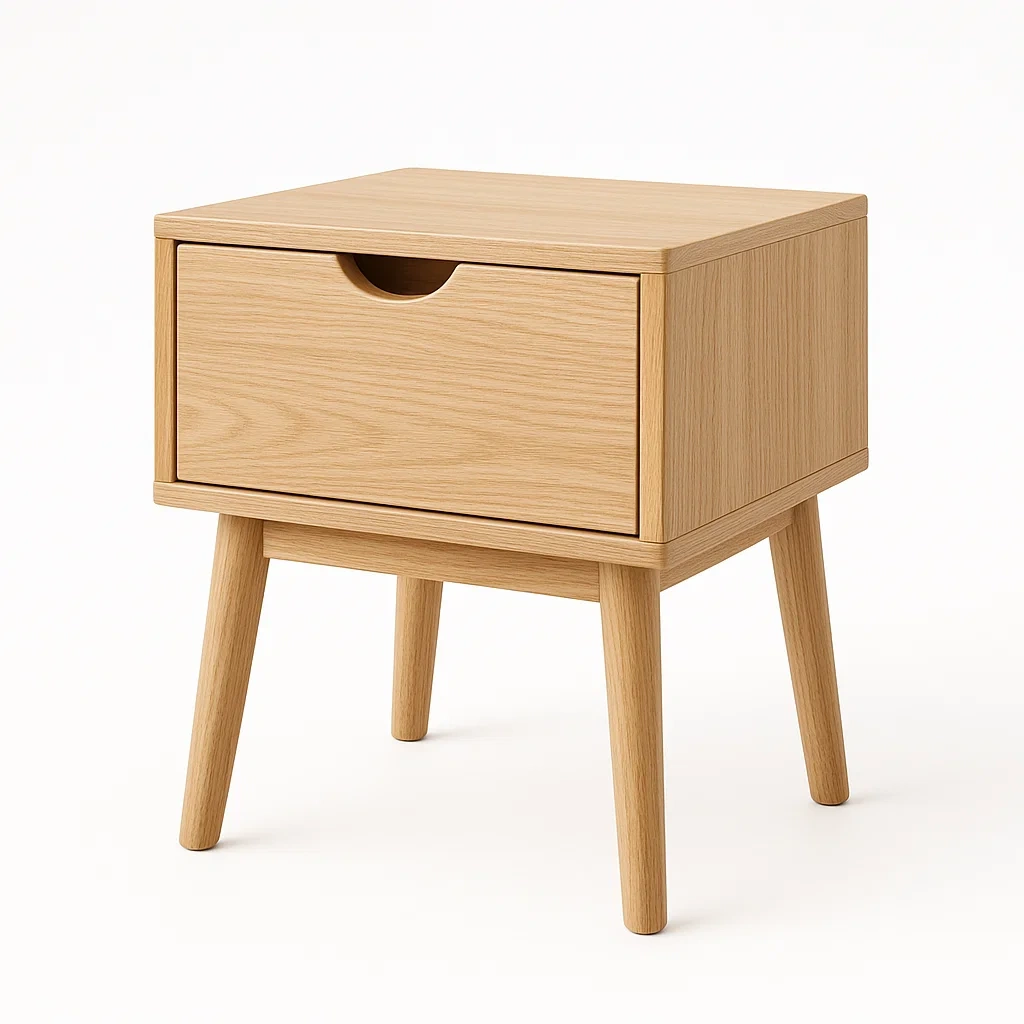 Table de chevet en bois de chêne avec tiroir 45x35x55 cm-LUXFUR NITA