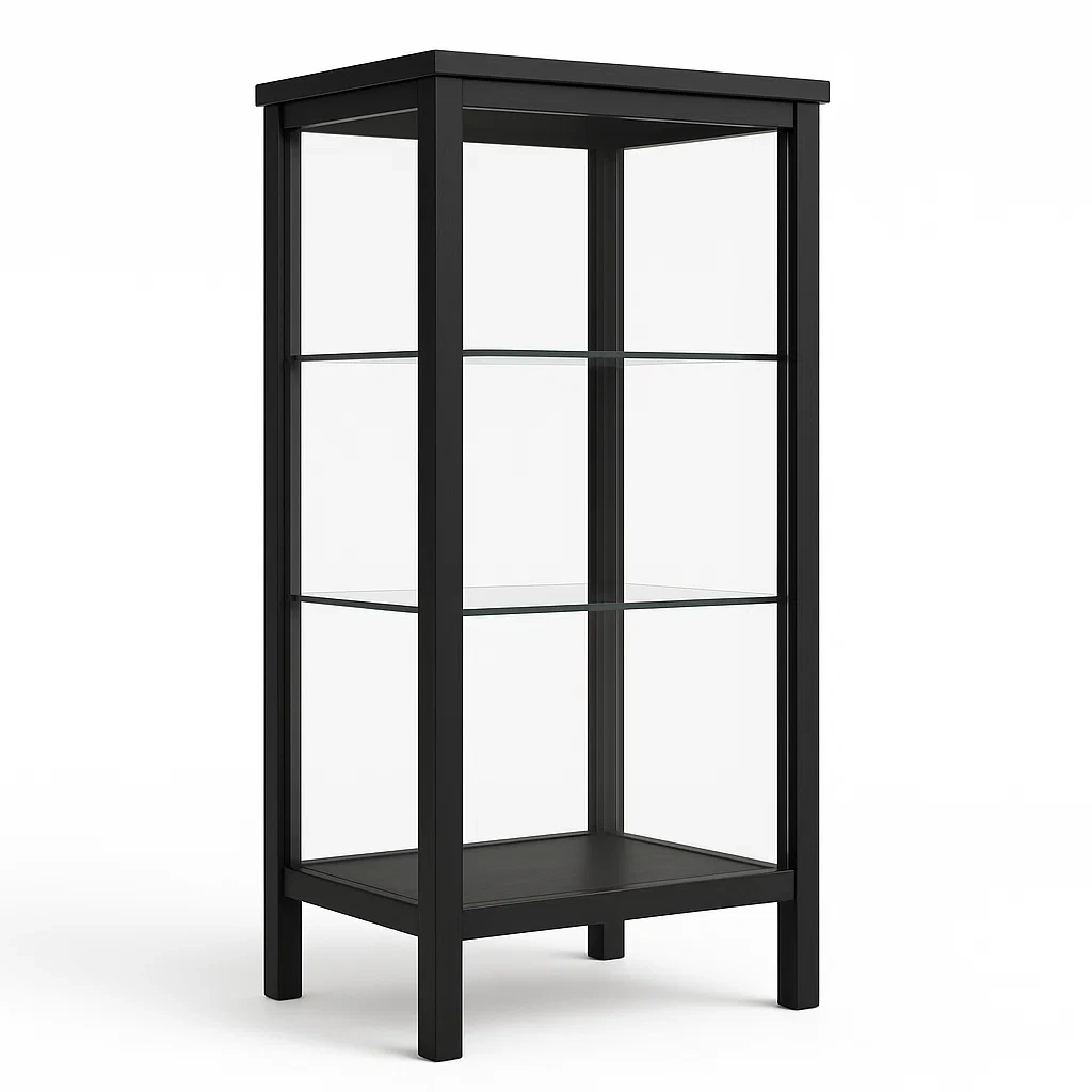 Vitrine en Verre Noir avec Cadre Métal-LUXFUR NITA