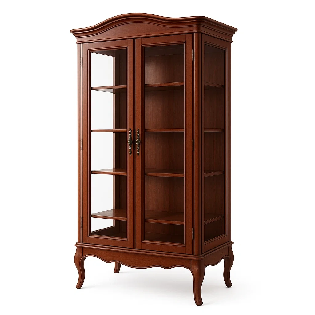 Vitrine en Bois avec Portes en Verre Trempé-LUXFUR NITA