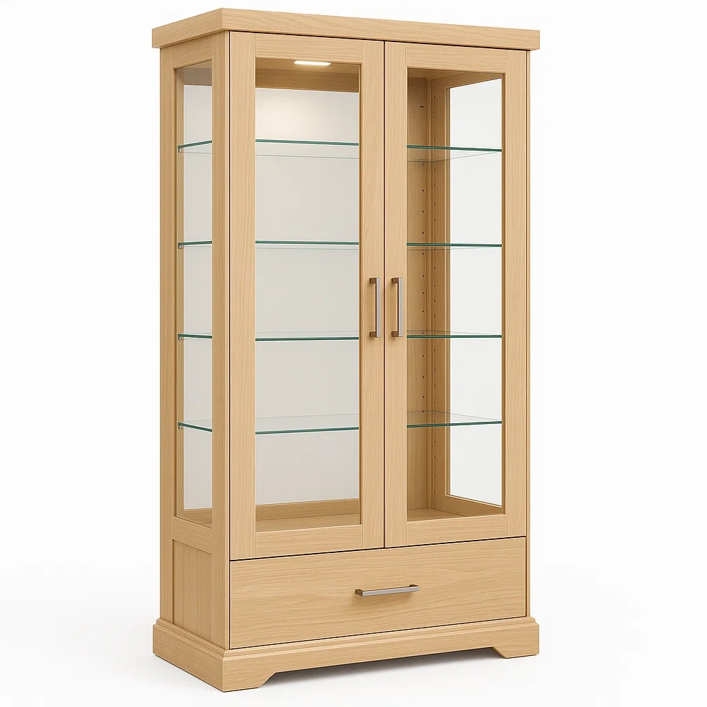 Vitrine en chêne avec verre trempé-LUXFUR NITA