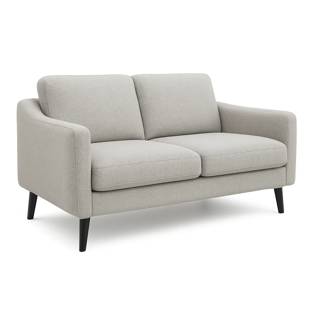 Canapé 2 Places Tissu Polyester Gris-LUXFUR NITA
