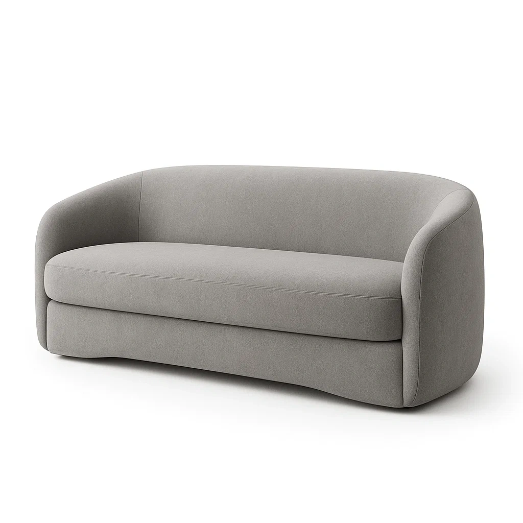 Canapé en tissu gris 3 places-LUXFUR NITA