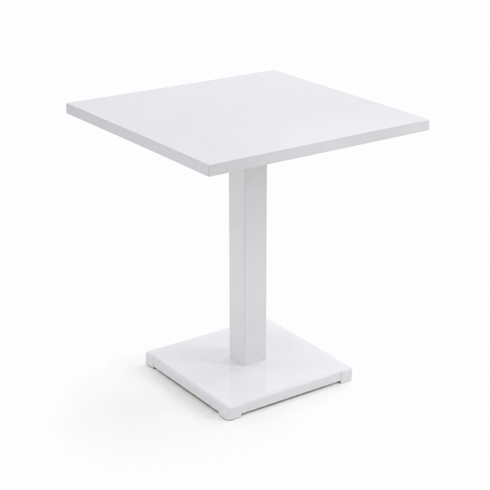 Tavolo quadrato da esterno in alluminio verniciato bianco 70x70 cm