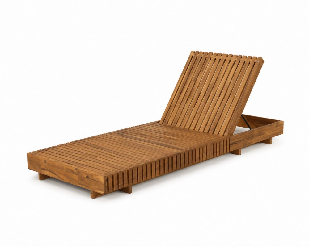 Lettino prendisole in legno di acacia
