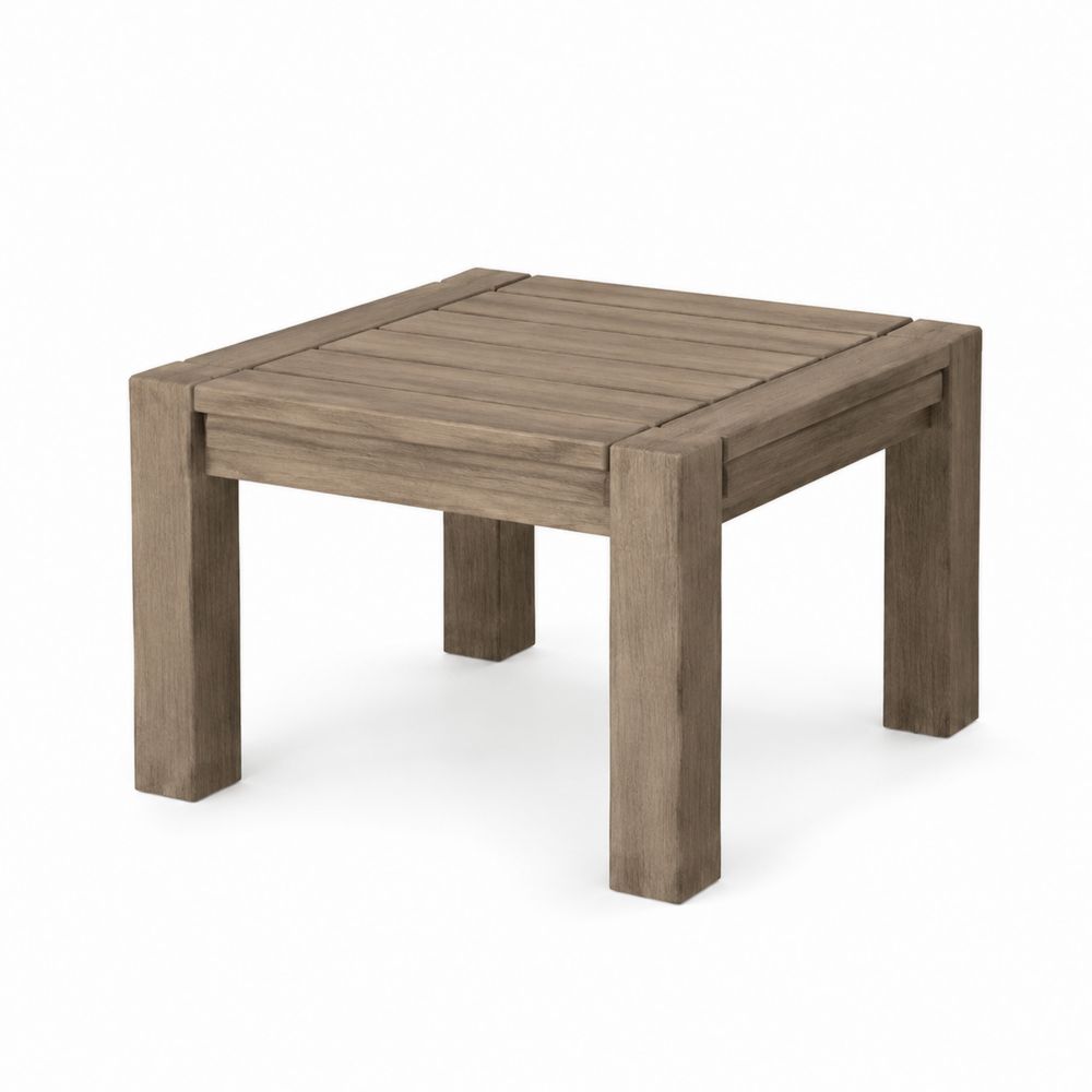 Tavolino Laterale da Esterno in Legno Massello di Teak Marrone 50 cm