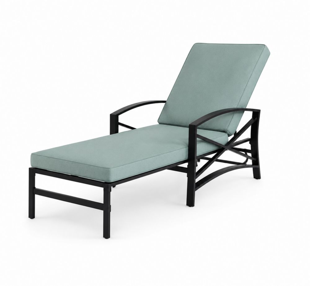 Lettino Prendisole in Metallo con Rivestimento in Tessuto Verde