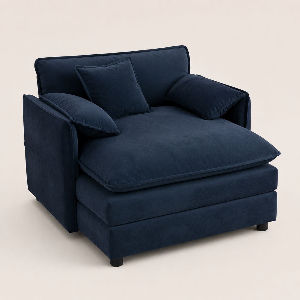 Divano Loveseat in Tessuto Blu