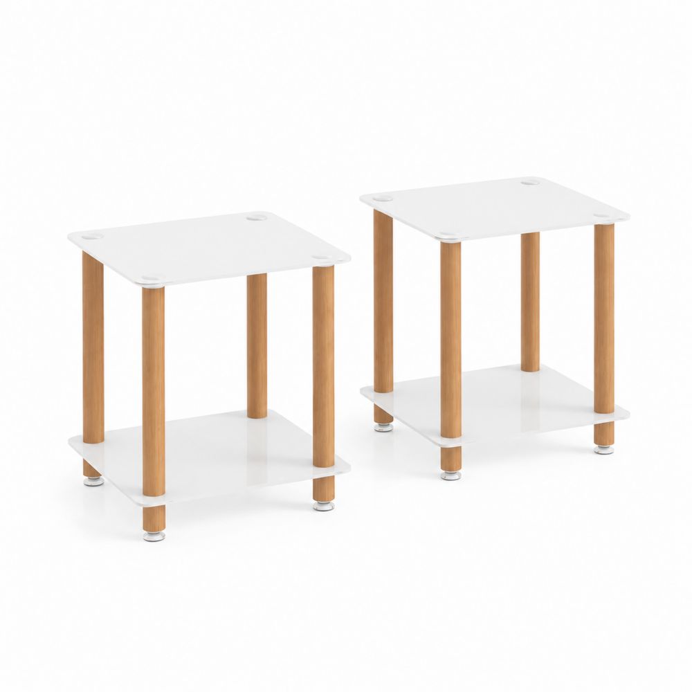 Set di 2 Tavolini Impilabili 40x40x45 cm Legno MDF