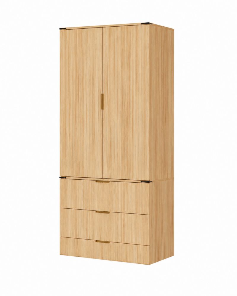 Armadio in Legno con Cassetti 200x80x50cm