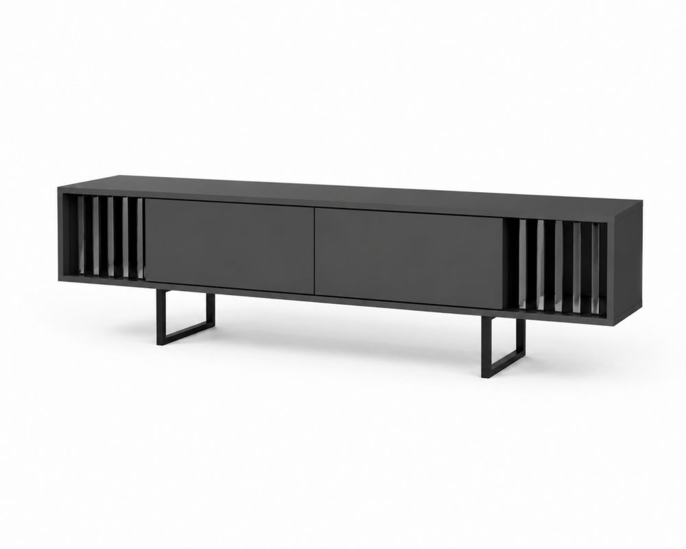 Mobile TV in legno e metallo nero 150x40x50 cm