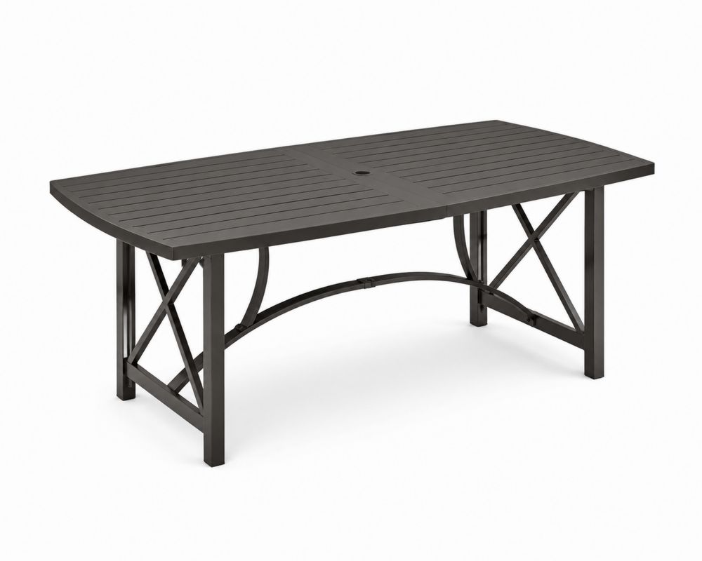Tavolo rettangolare in alluminio nero per esterni 180x90x74 cm