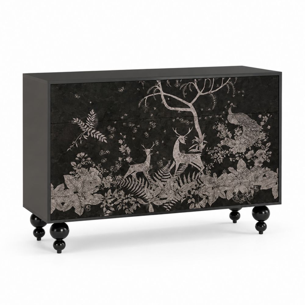 Credenza Rettangolare in MDF con Motivi Naturali