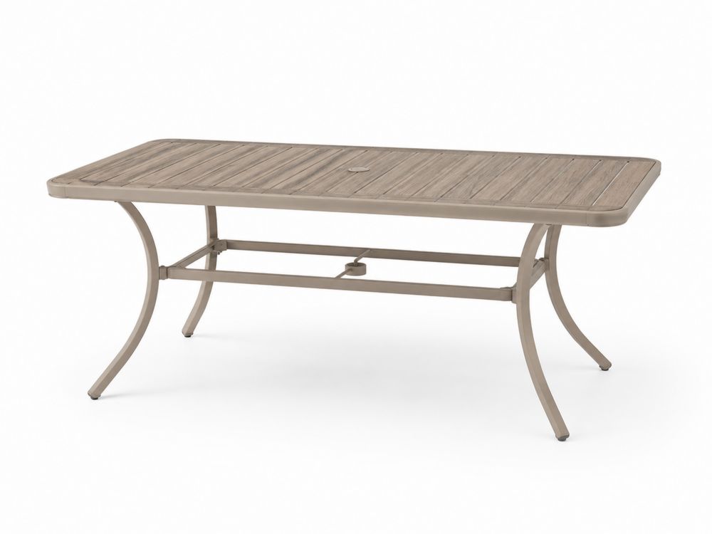 Tavolo da Esterno in Alluminio e Legno Rettangolare