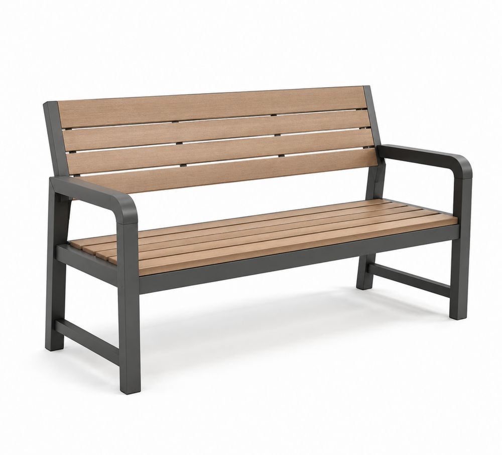 Panca da giardino in legno composito e alluminio