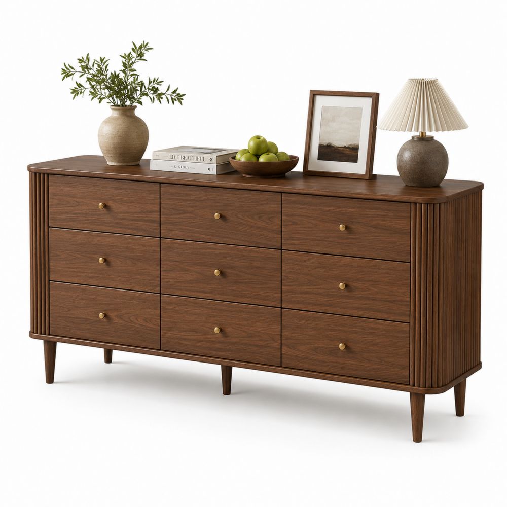 Credenza in legno con 9 cassetti