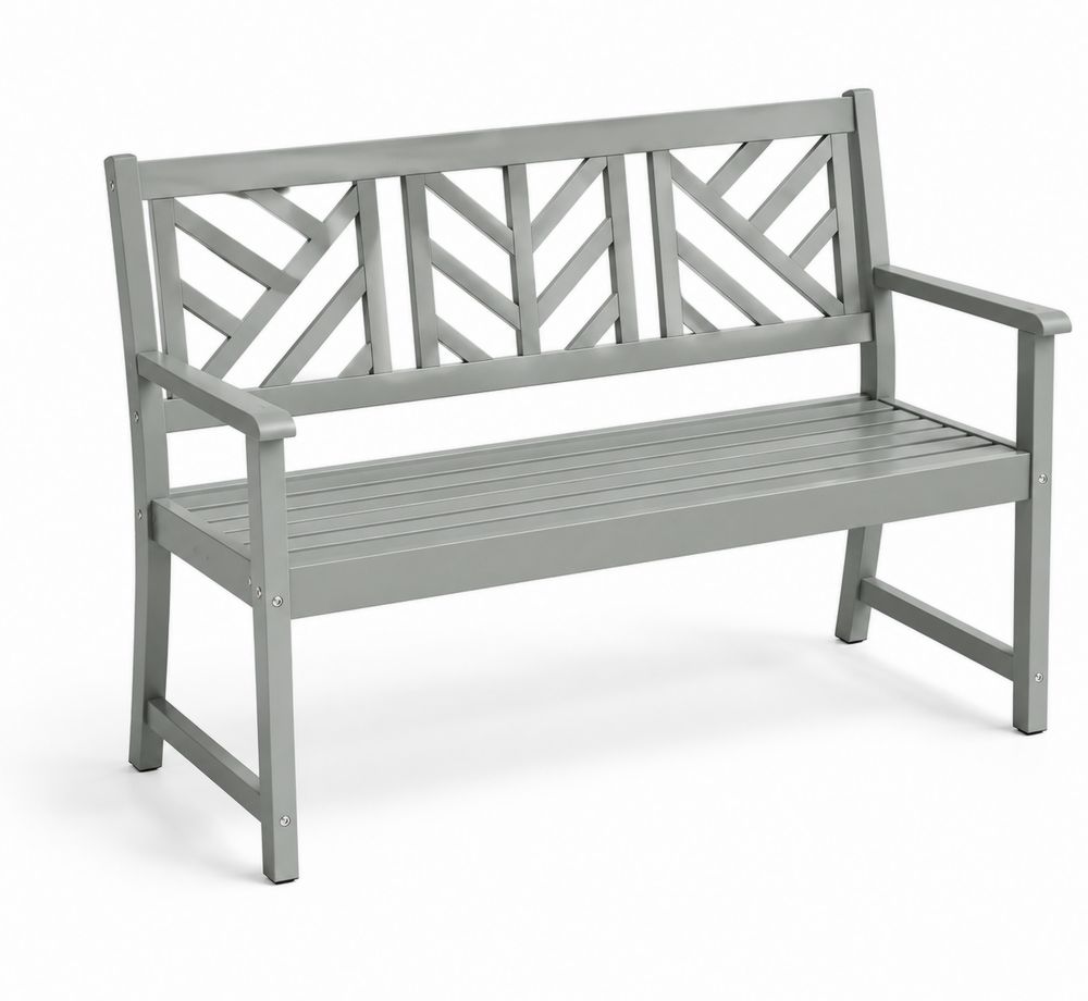 Panca da giardino in metallo verniciato grigio