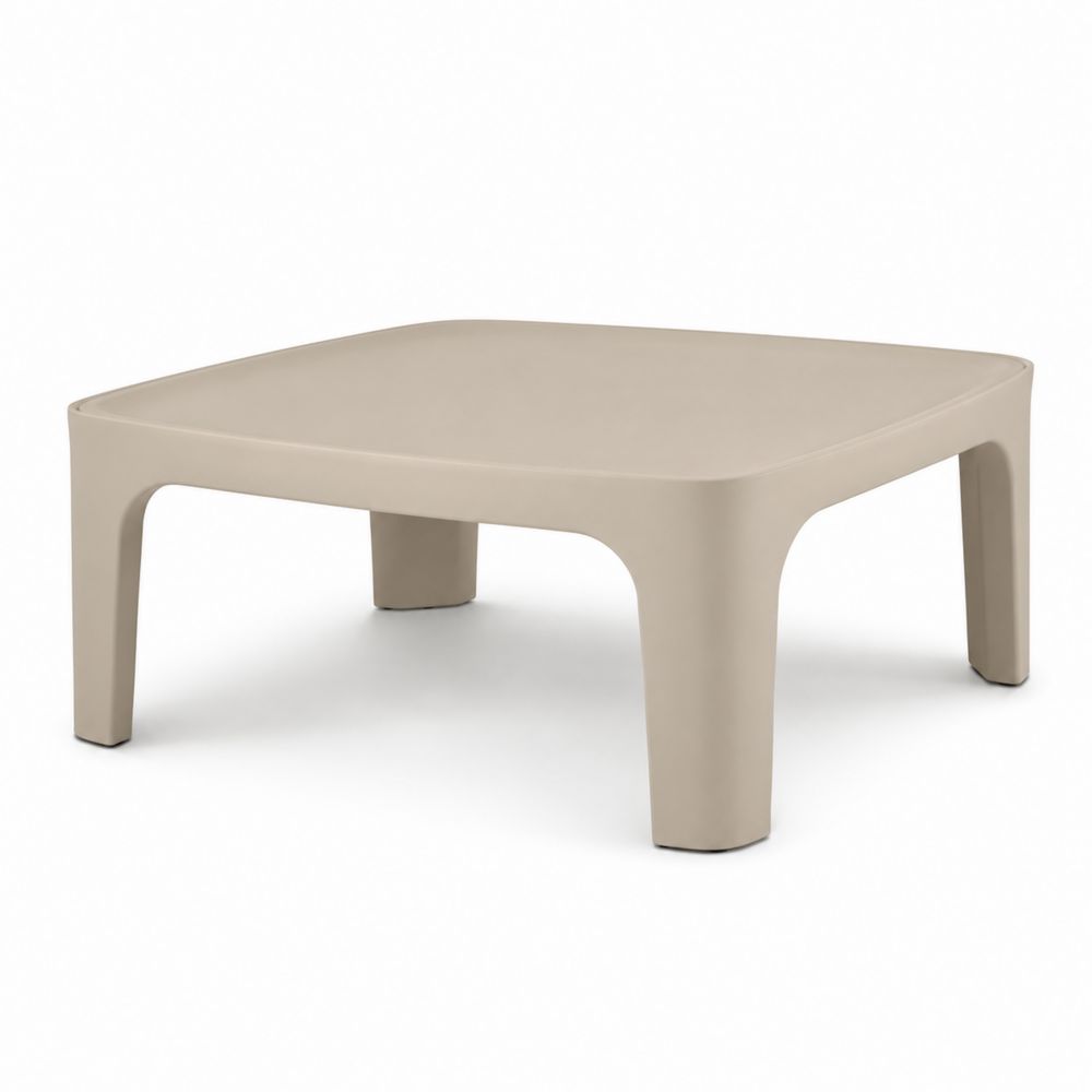 Tavolino da caffè quadrato in plastica 70x70x35 cm Beige