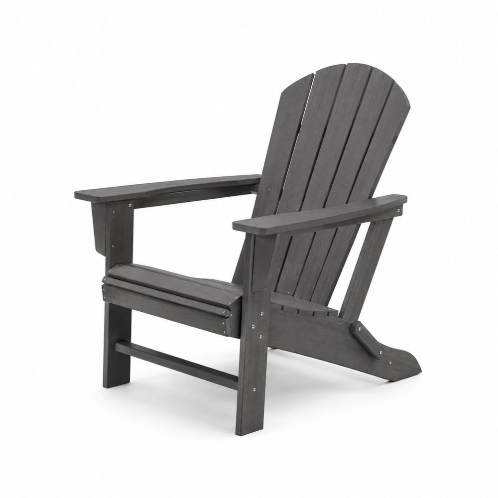 Sedia Adirondack in Plastica Riciclata Antracite 87x74x89 cm per Esterni