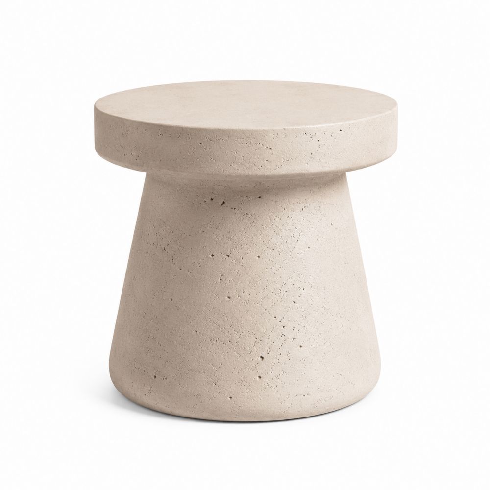 Tavolino Rotondo in Cemento Beige