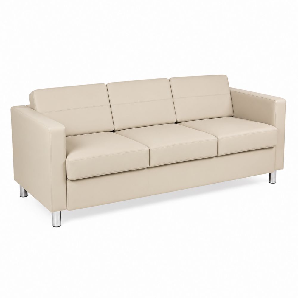 Sofa trzyosobowa skórzana beżowa