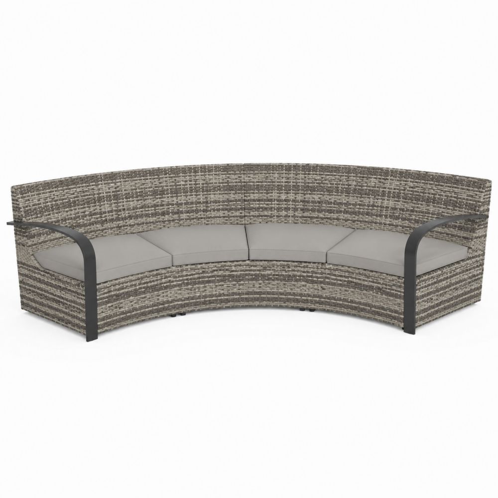 Sofa ogrodowa z technorattanu łukowa 3-osobowa