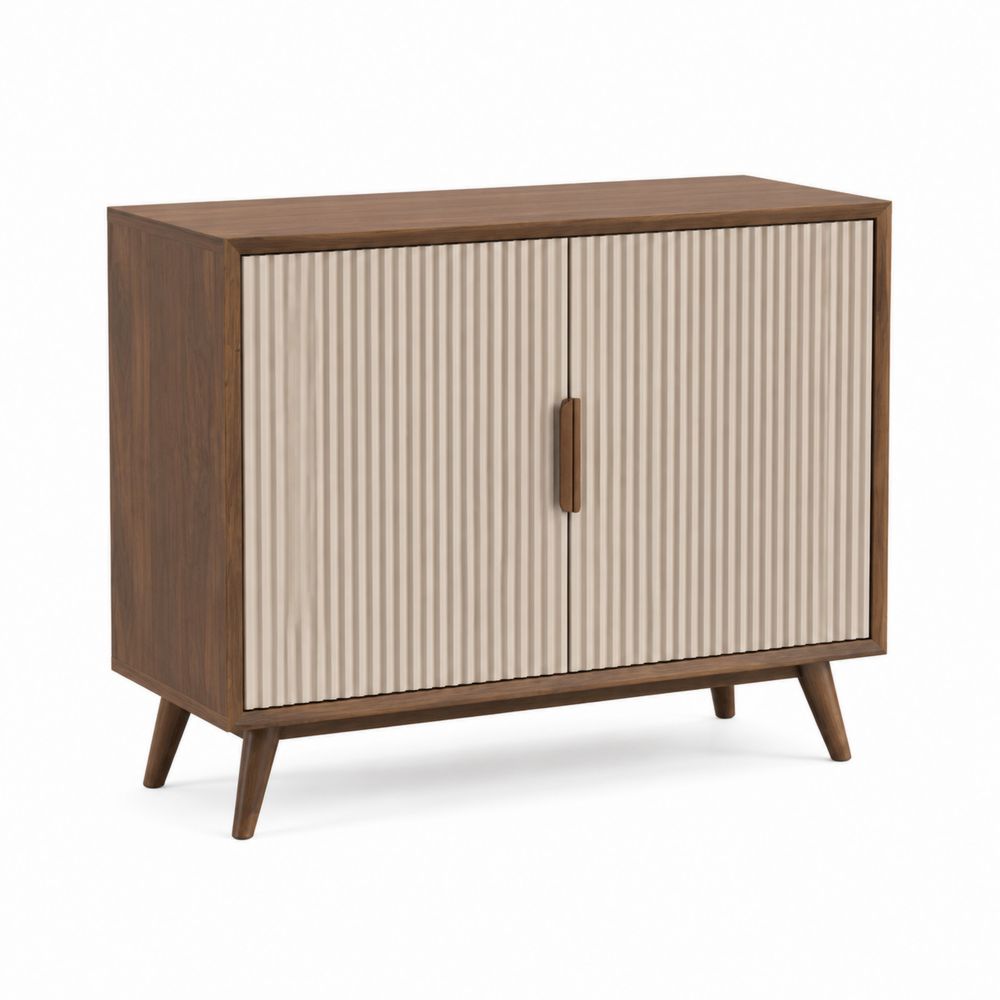 Szafka drewniana z MDF Brązowo-Kremowa 80x90x40 cm