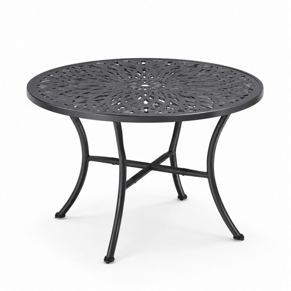 Okrągły stół ogrodowy metalowy czarny Ø 120 cm