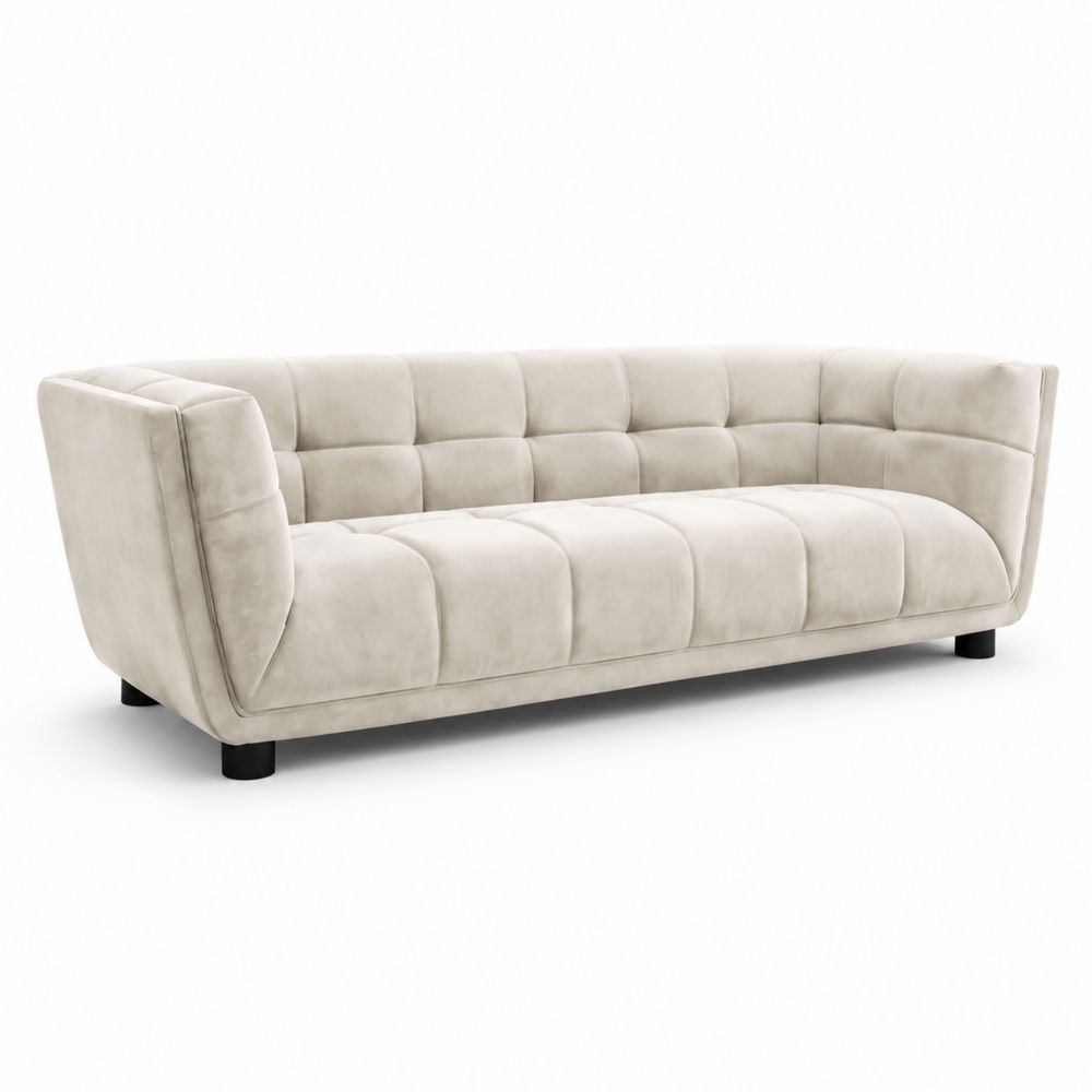 Sofa Trzyosobowa 200 cm x 85 cm x 75 cm Welur Beżowy